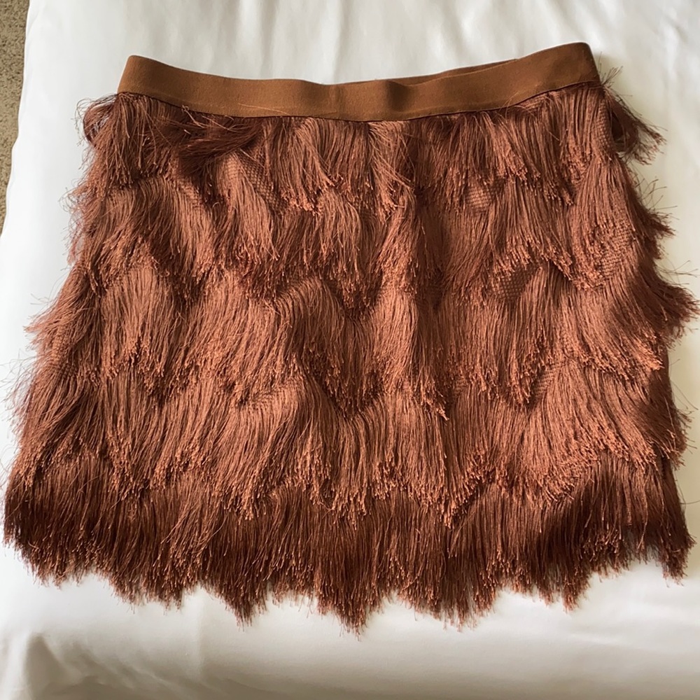 BCBGMax Azria Fringed Miniskirt